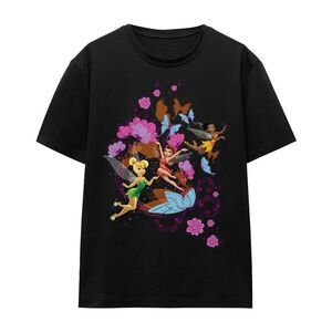 Disney Fairies Unisex Adult And Butterflies Tinker Bell & Rosetta T-Shirt / Blac